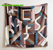 Hermès 3D Letter Scarf Print Flannel Throw Blanket IMG_5399